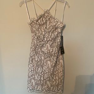 white and nude lace LULUS dress